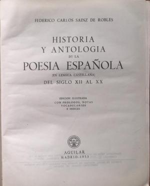 Historia y antología de la poesía española